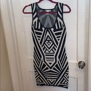 Black & White Fitted Mini Dress